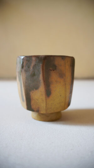 KURINUKI TEACUP // Moss & mustard stoneware